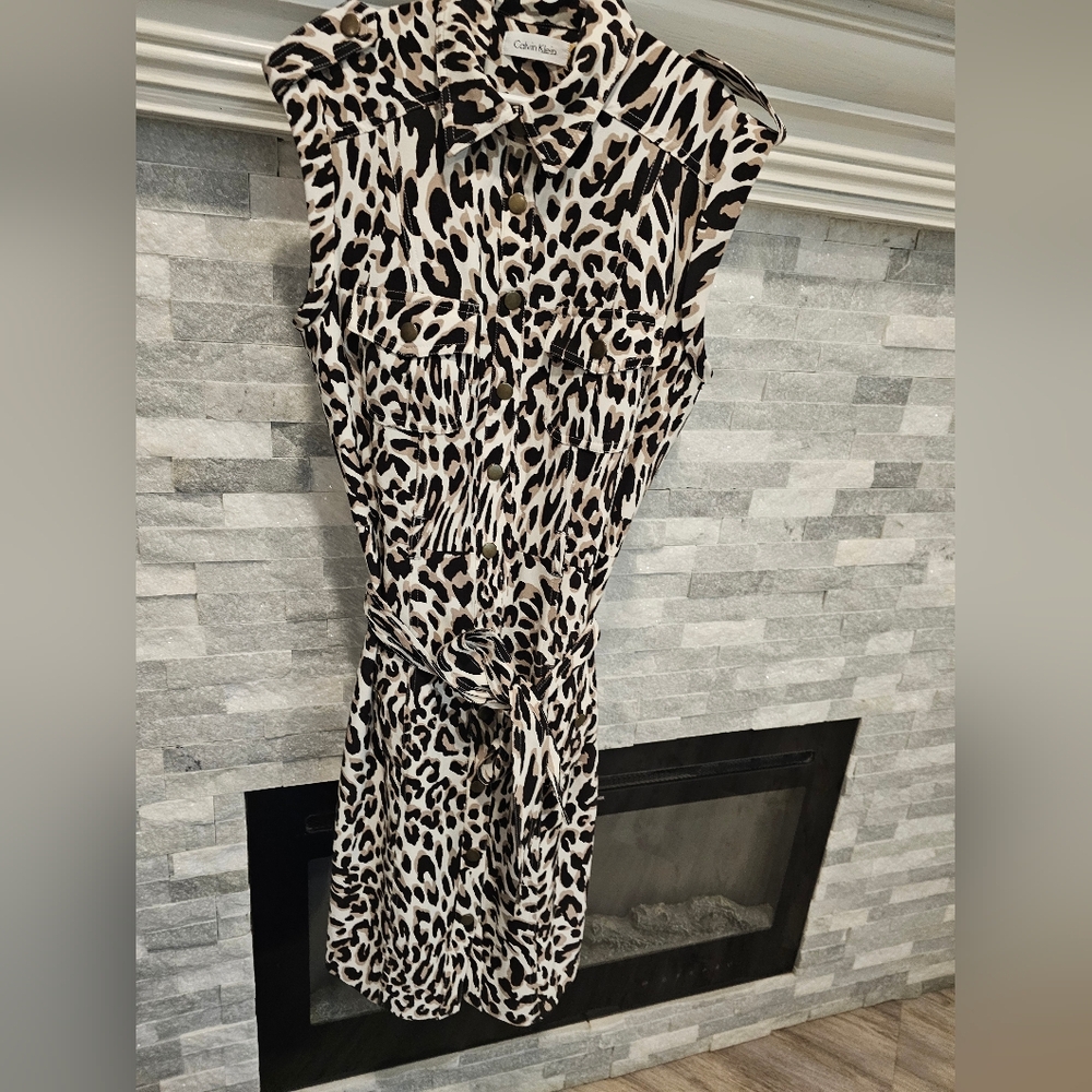 Chic Leopard Print Sleeveless Dress